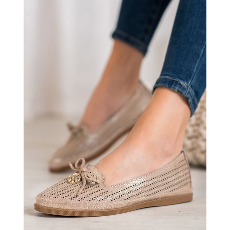 Stylowe Baleriny VINCEZA brązowe 1