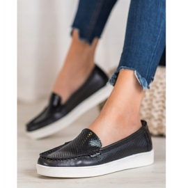 Mokasyny Na Platformie VINCEZA czarne 1