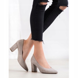 W. Potocki Czółenka Z Brokatem szare 1