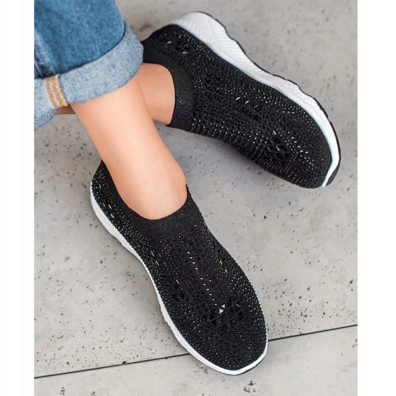 SUPER COOL Czarne Buty Z Kryształkami 2