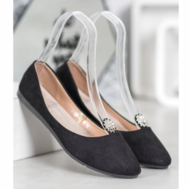 Czarne Baleriny Z Ozdobą VINCEZA 1