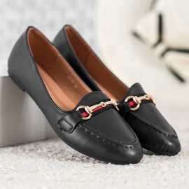 Clowse Modne Lordsy Z Eko Skóry czarne 1