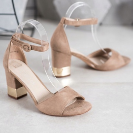 Filippo Sandały Z Ozdobnym Obcasem brązowe 1