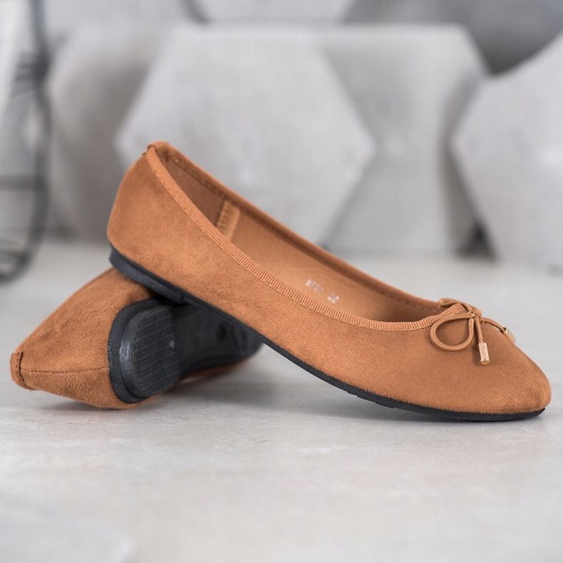 Clowse Zamszowe Baleriny brązowe 1