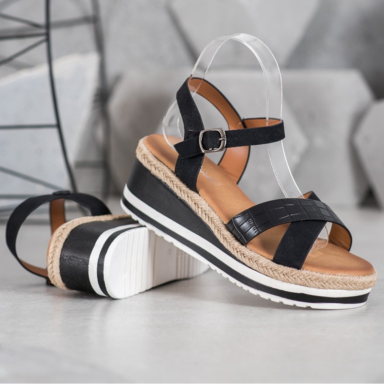 Weide Czarne Koturny Z Eko Skóry 1