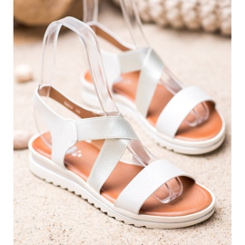 Weide Sandały Na Platformie białe szare 1