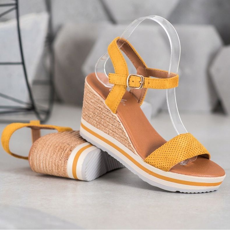 Weide Modne Koturny Z Zamszu żółte 1