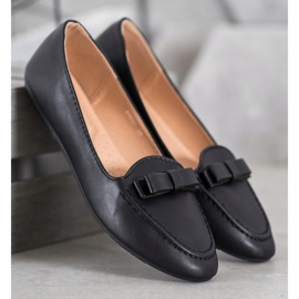 SHELOVET Czarne Lordsy Z Eko Skóry 1