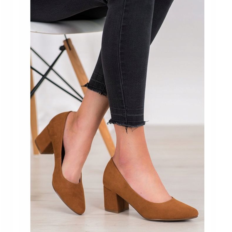 W. Potocki Klasyczne Buty Na Obcasie brązowe 1