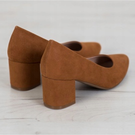 W. Potocki Klasyczne Buty Na Obcasie brązowe 2