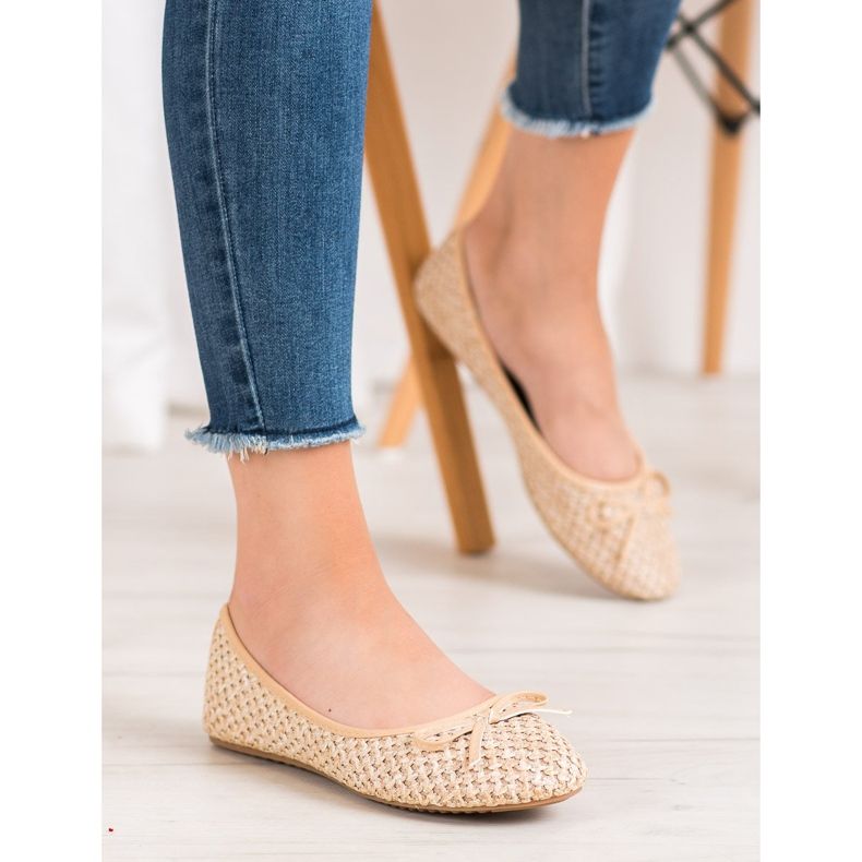 Small Swan Plecione Baleriny brązowe 1