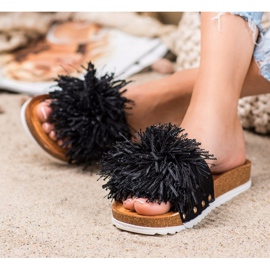 SHELOVET Stylowe Czarne Klapki 1