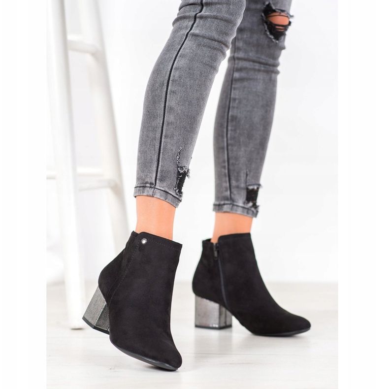 Goodin Czarne Botki Z Zamszu 1