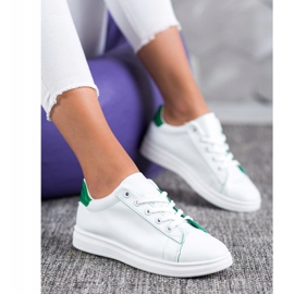 SHELOVET Klasyczne Buty Sportowe białe zielone 1