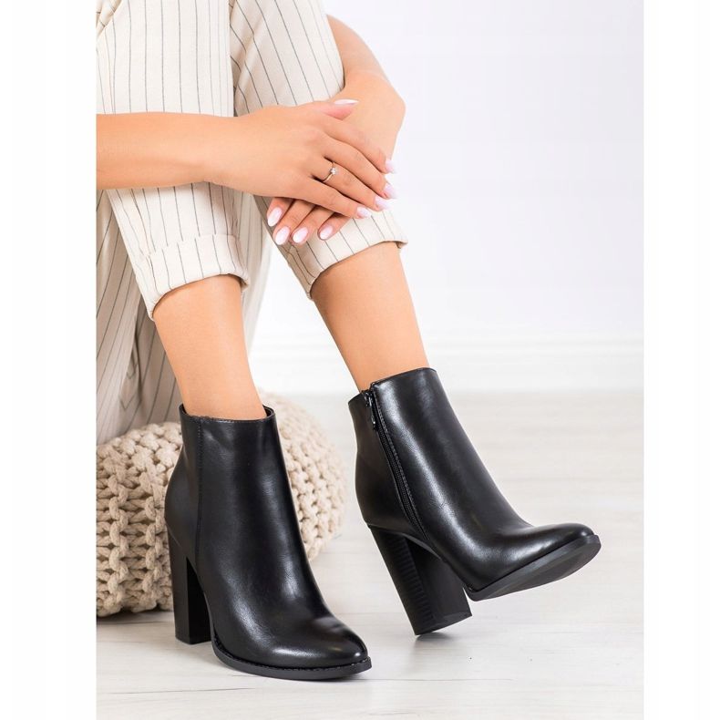 Seastar Klasyczne Botki Na Słupku czarne 2