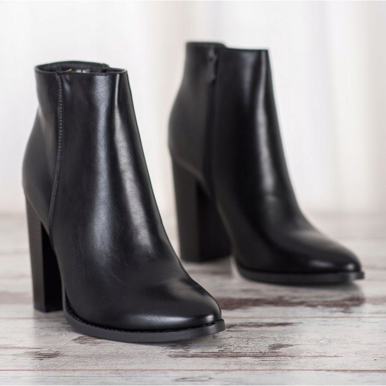 Seastar Klasyczne Botki Na Słupku czarne 1