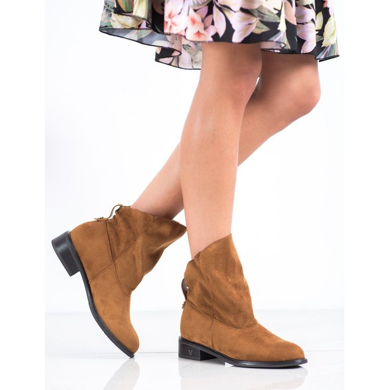 Wsuwane Botki VINCEZA brązowe 1