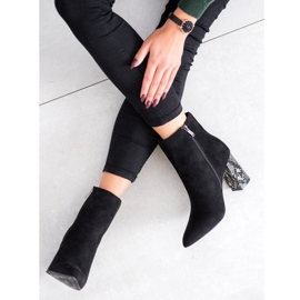 Goodin Botki Na Obcasie Snake Print czarne 1