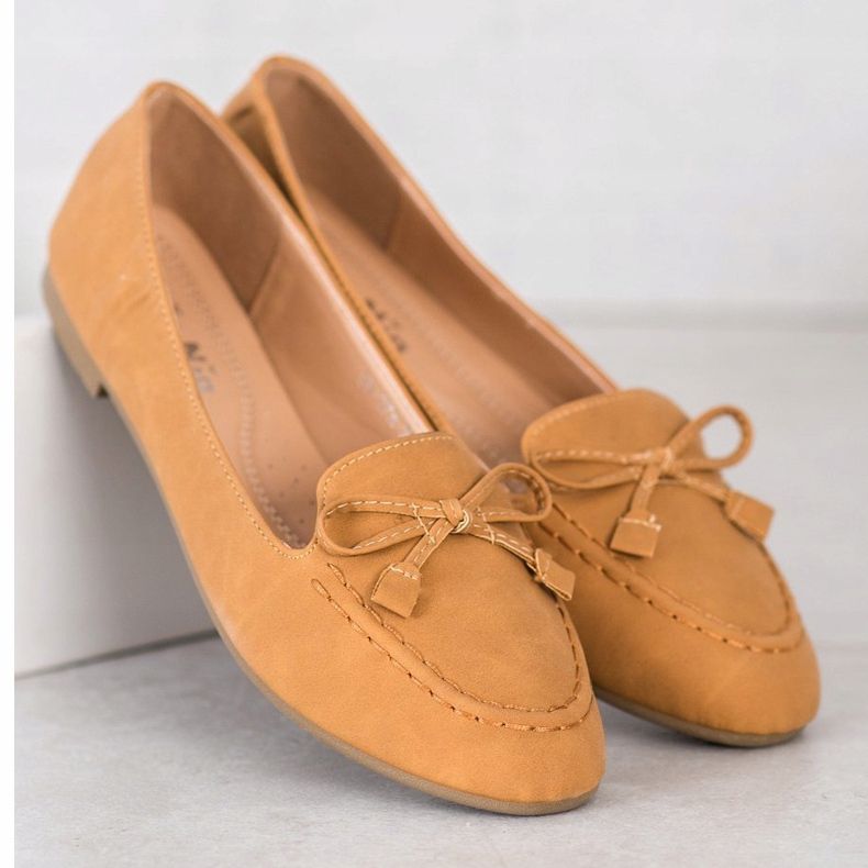 Nio Nio Wygodne Camelowe Mokasyny brązowe wielokolorowe 2