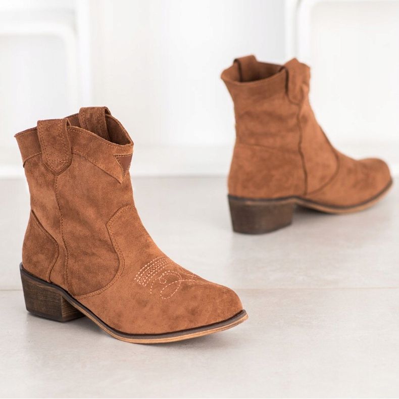 Queentina Wygode Kowbojki Z Ociepleniem brązowe 2