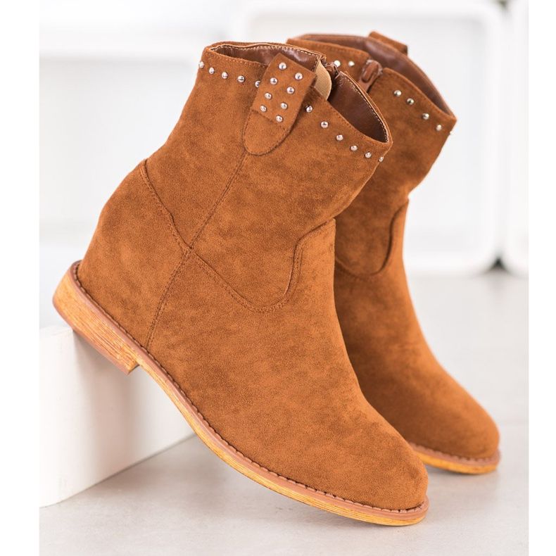 Super Mode Ocieplane Kowbojki brązowe żółte 1