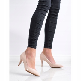 Goodin Klasyczne Lakierowane Czółenka beżowy 1