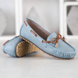 Kylie Wygodne Mokasyny brązowe niebieskie 1