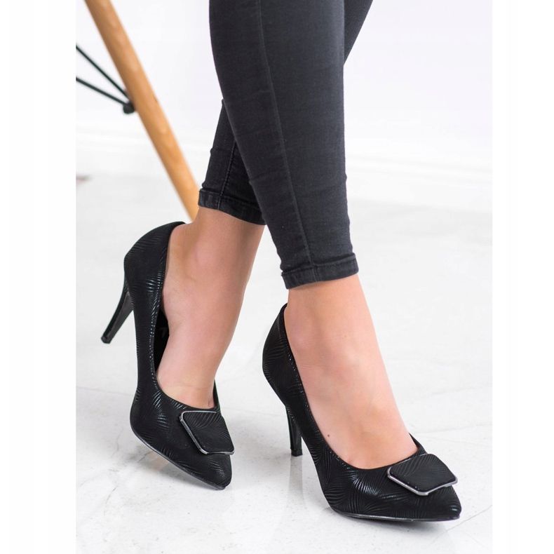 Goodin Czółenka Z Ozdobą czarne 2