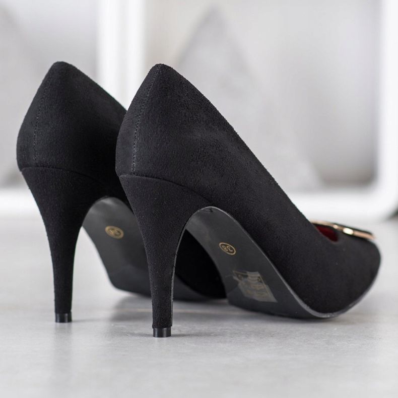 Goodin Czółenka Z Ozdobą czarne 1