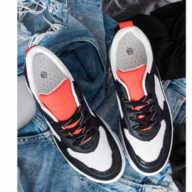 SHELOVET Casualowe Sneakersy Z Eko Skóry białe czarne 6
