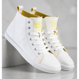 Ideal Shoes Wysokie Trampki Fashion Sports Shoes białe 4