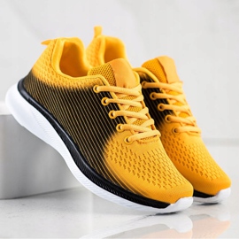 Bona Lekkie Sportowe Sneakersy czarne żółte 1