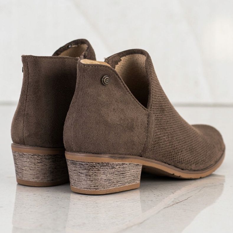 Filippo Ażurowe Botki Na Wiosnę brązowe 1