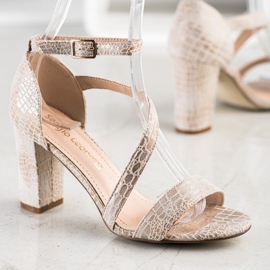 Sandały Snake Print Sergio Leone złoty 2