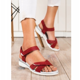 Sandały Na Rzep VINCEZA czerwone 2