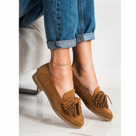 Seastar Zamszowe Obuwie Z Frędzlami brązowe 1