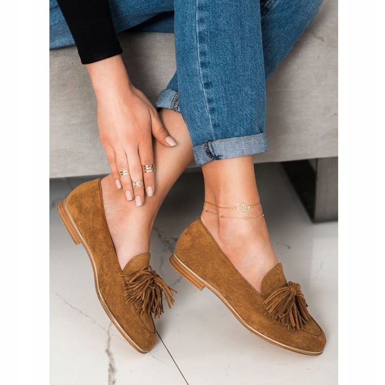 Seastar Zamszowe Obuwie Z Frędzlami brązowe 2