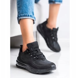 SHELOVET Tekstylne Sneakersy czarne 3