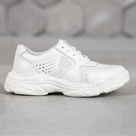 Filippo Klasyczne Sneakersy Ze Skóry białe 2