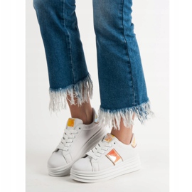 SHELOVET Białe Obuwie Na Platformie 2