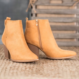 Seastar Zamszowe Botki Na Słupku brązowe 1