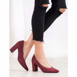 W. Potocki Czółenka Z Brokatem czerwone 1