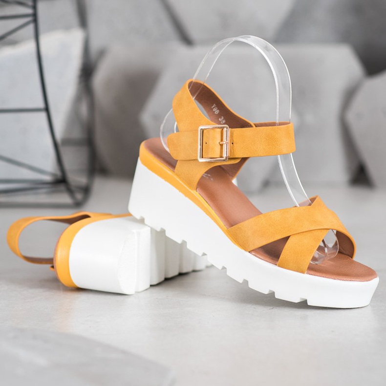 Weide Modne Sandały żółte 1