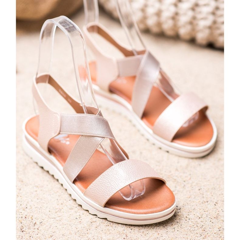 Weide Sandały Na Platformie beżowy złoty 1