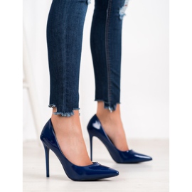 Small Swan Lakierowane Szpilki niebieskie 2