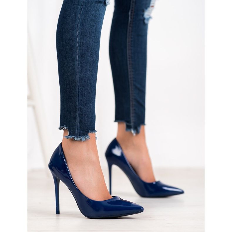 Small Swan Lakierowane Szpilki niebieskie 2