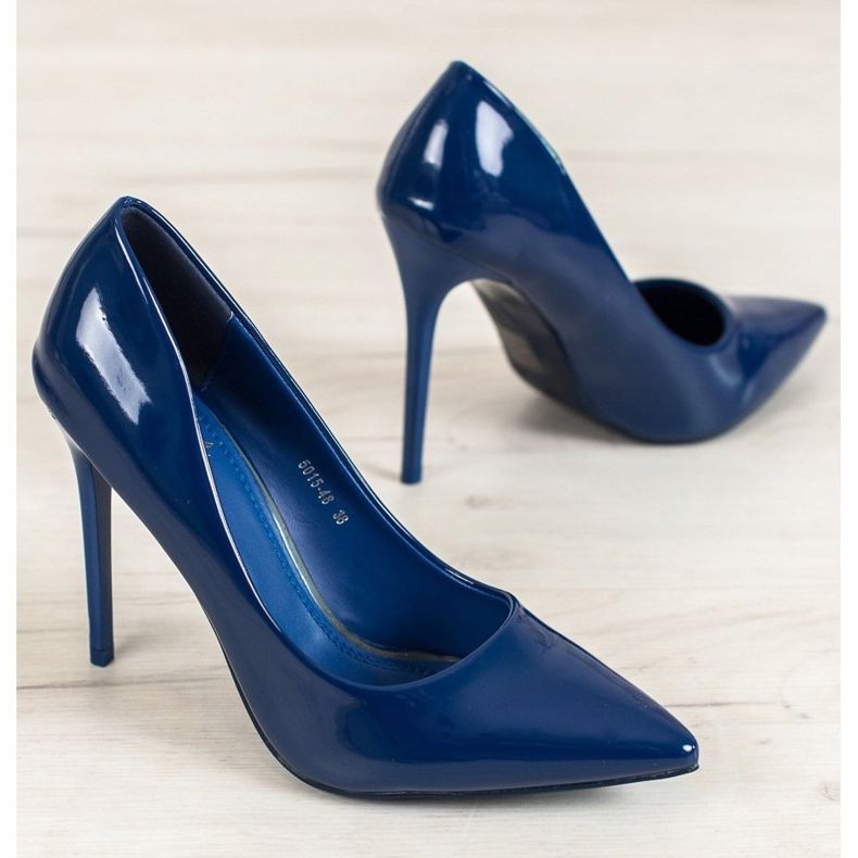 Small Swan Lakierowane Szpilki niebieskie 1