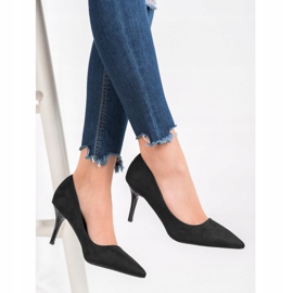 Small Swan Casualowe Szpilki czarne 1