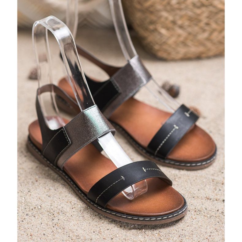 Wsuwane Sandały Sergio Leone czarne 1