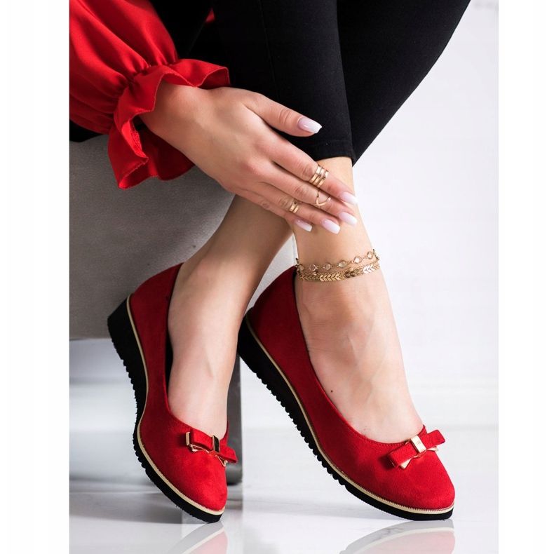 Goodin Czerwone półbuty z kokardą 2